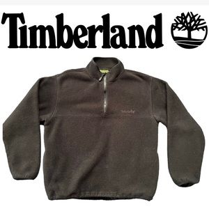 TIMBERLAND Gently Used Mens Embroidered Black Quarter Zip Fleece
